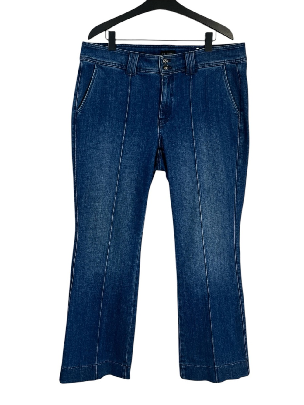 Talbots Flare Leg Pintuck Jeans- Lapis Wash Size 16 - Picture 5 of 11